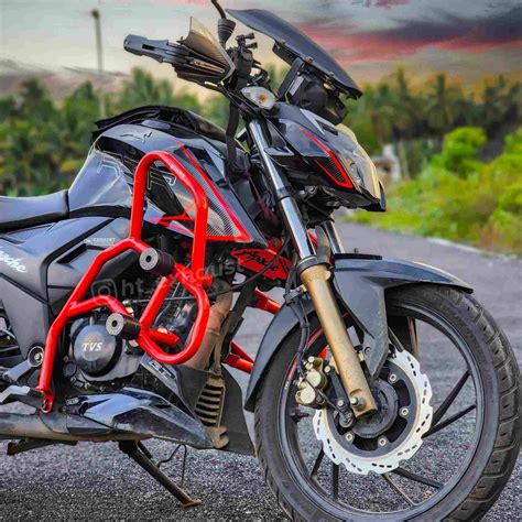 HT ADV Crash Guard for Apache RTR 160/200 4v with 4 Metal Slider- SBTV ...