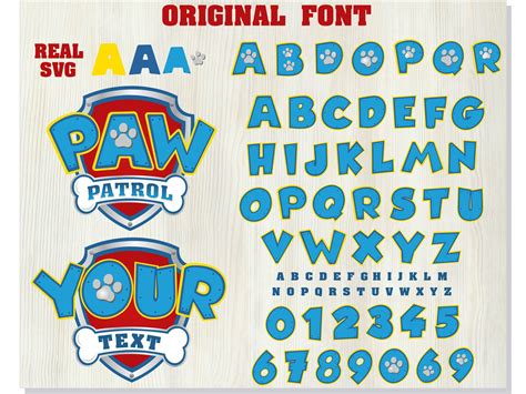 Paw Patrol font SVG + Paw Patrol your text + Paw Patrol logo svg ...