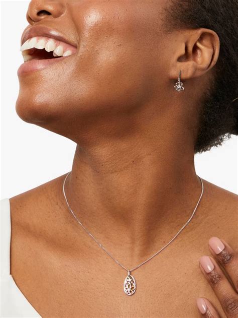 Jools by Jenny Brown Sterling Silver Cubic Zirconia Small Flower Drop ...