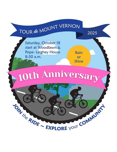 Tour de Mount Vernon Community Bike Ride - 10th Anniversary, Woodlawn ...