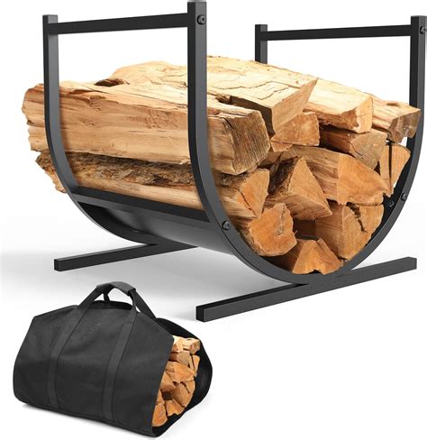 Amazon.com: ABQ Firewood Rack Indoor for Fireplace Wood Storage, X ...