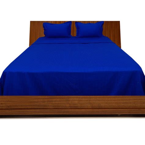 BudgetLinen (1 Fitted Sheet , 1 Flat Sheet & 2 Pillowcases,Royal Blue ...