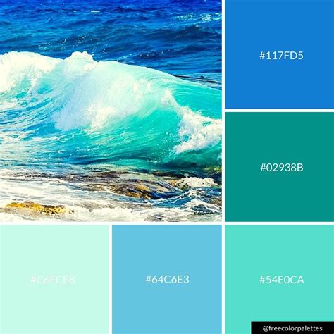 Ocean | Blue and Aqua |Color Palette Inspiration. | Digital Art Palette ...