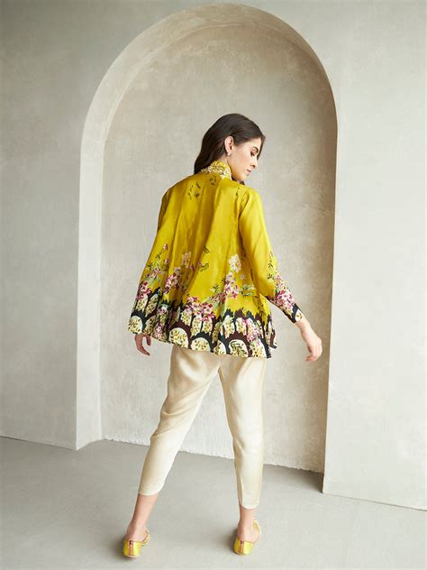 Buy Opada Mustard Quix Zip-Up Shirt Online - Chique