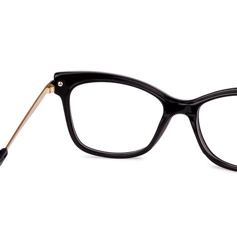 Blue Block Phone & Computer Glasses: Black Golden Full Rim Cat Eye John ...