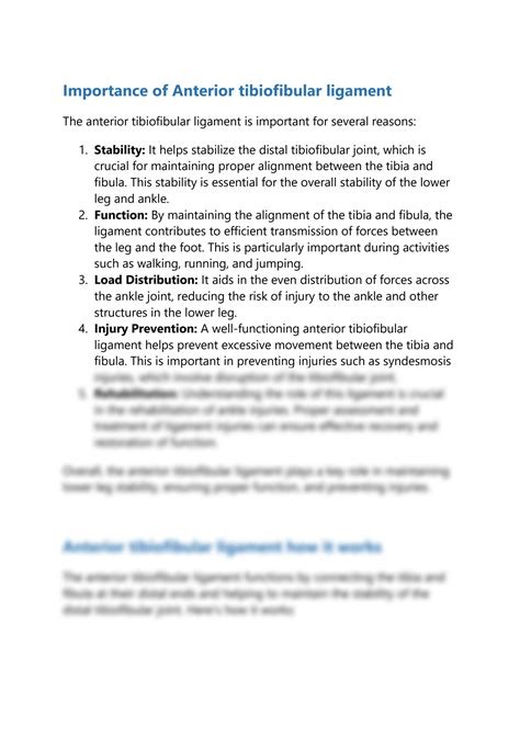 SOLUTION: Anterior tibiofibular ligament - Studypool