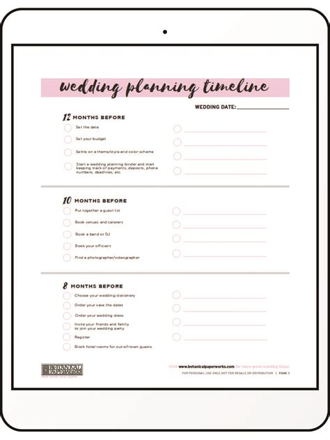 Wedding Planning Printables: Free Templates To Keep You Organized