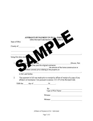 Affidavit Of Payment Sample - Fill Online, Printable, Fillable, Blank ...