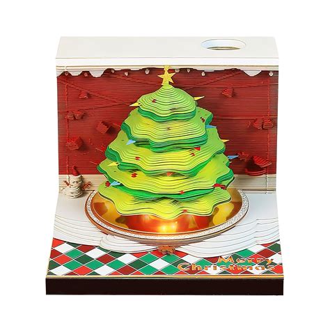MACTANO 2024 Desk Calendar Christmas Tree 3D Art Memo Pad Rip Away ...