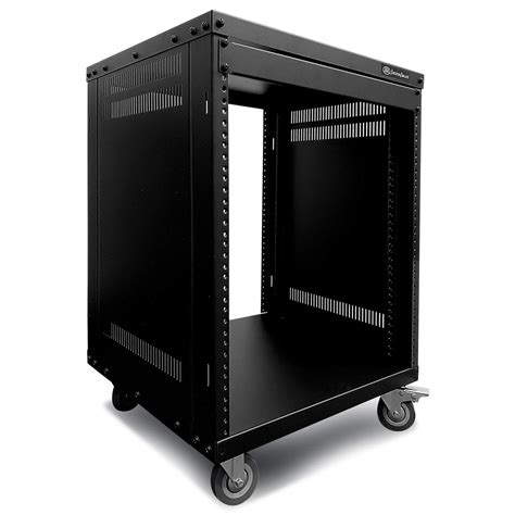AxcessAbles RK 12U Equipment Rolling Cabinet Rack Stand with Locking ...