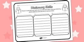 Dictionary Skills Worksheet