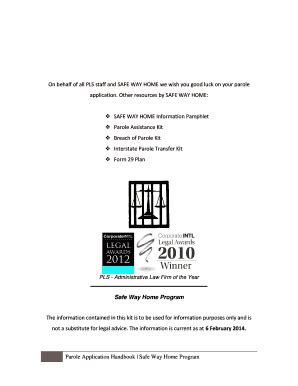Fillable Online Parole Application Handbook - Prisoners39 legal service ...