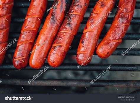 Beef Hot Dog Franks On Barbecue Stock Photo 2157303607 | Shutterstock