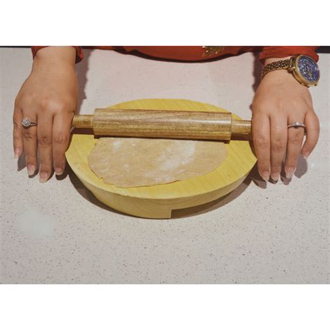 RasoiShop Wooden Akhand Patla (No. 10) | Rolling Board | Brown & Cream ...