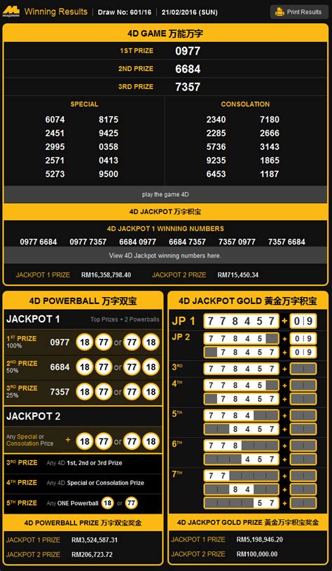 4d jackpot results malaysia,With weekly draws
