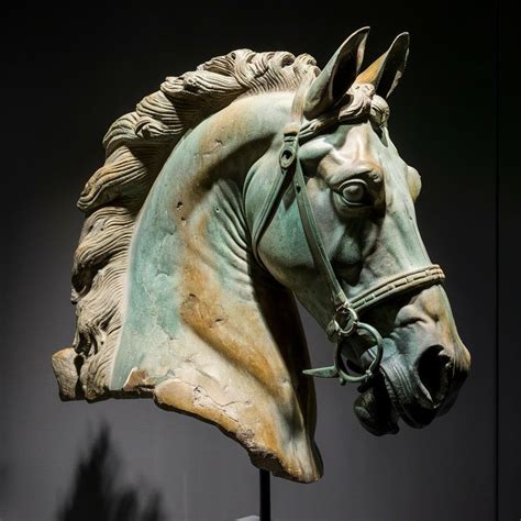 Old - The Medici Riccardi horse head is a surviving part of a Hellenistic life-size equestrian ...