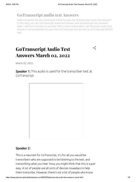Gotranscript Test Answers 2022 的图像结果