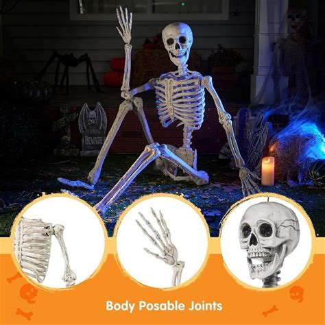 JOYIN 6.9 FT Halloween Posable Life Size Skeleton, India | Ubuy