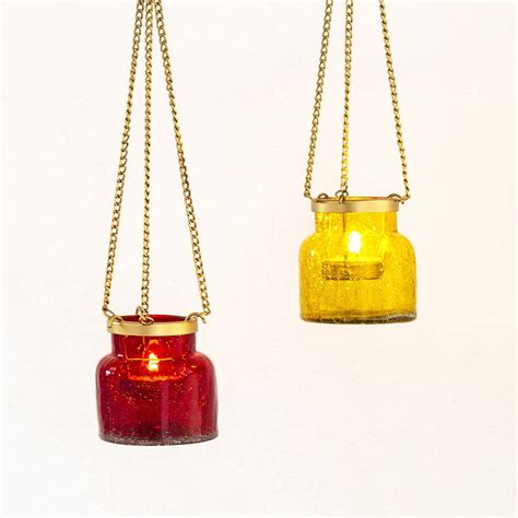 Buy Home Centre Shalimar Metal Multicolour T-Light Hanging Candle Jars ...