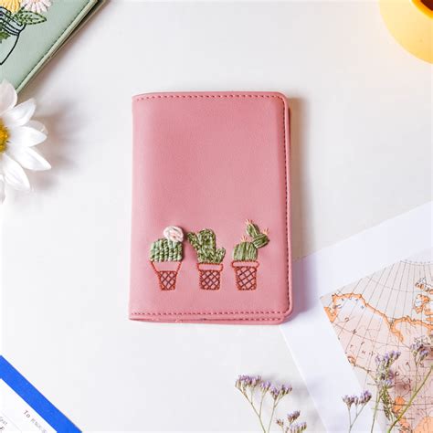 Cactus Two Fold Passport Cover Pink Online - Premium Passport Cover ...