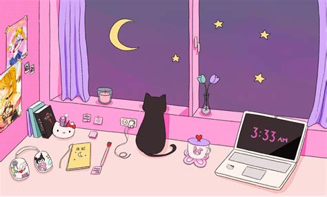 Cute desktop background | Pink wallpaper anime, Kawaii wallpaper, Cute ...