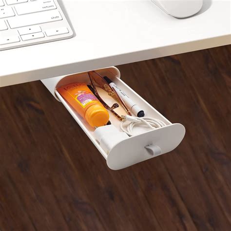 Buy Under Desk Drawer Organizer Self-Adhesive Hidden Storage Box ...