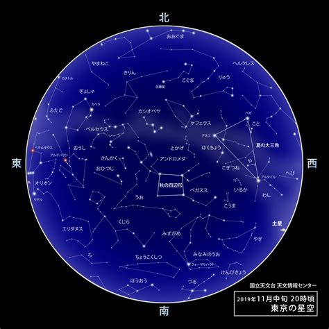 東京の星空・カレンダー・惑星（2019年11月） | 国立天文台(NAOJ)