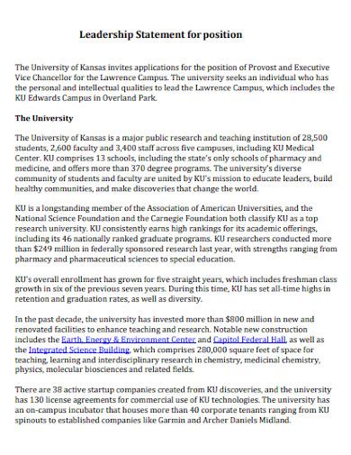 Leadership Vision Statement Examples 的图像结果