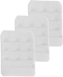 Wooger Women's Premium 3 Hook 3 Eye Bra Hook Extender (White, Pack Of 3 ...