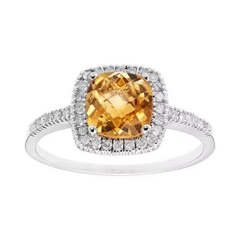 Citrine 10K Gold & 1/5 Carat T.W. Diamond Frame Ring