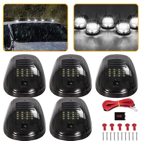 Jie Norman White LED Cab Roof Top Clearance Light Assembly, Black Smoke ...
