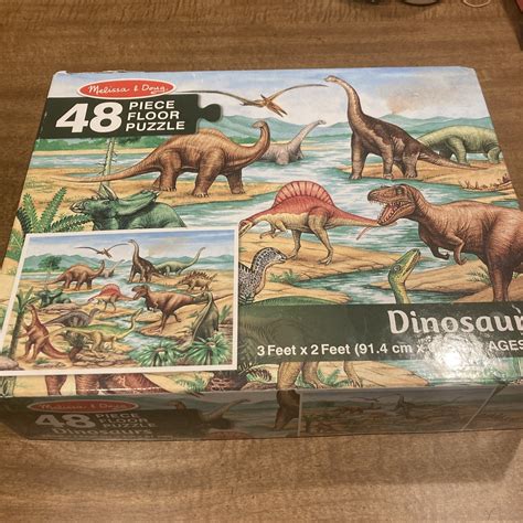 Melissa And Doug Dinosaurs Jumbo Floor Puzzle 48pc 2 X 3 feet Complete ...