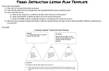 Image result for 3 Tiered Lesson Plan Example