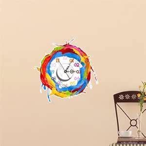 Buy 3D Wall Clock Decals Oil Painting Pigment Wall Sticker Home Wall ...