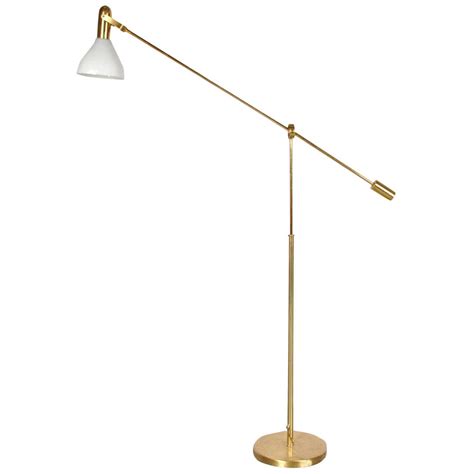 Adjustable Brass Floor Lamp, circa 1960 For Sale at 1stdibs