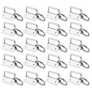 50 Sets Key Fob Hardware Key Fob Keychain Wristlet with Split Ring 1 ...