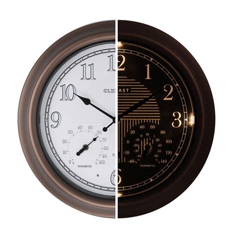 Clxeast 18 Inch Illuminated Outdoor Indoor Atomic Analog Wall Clock ...