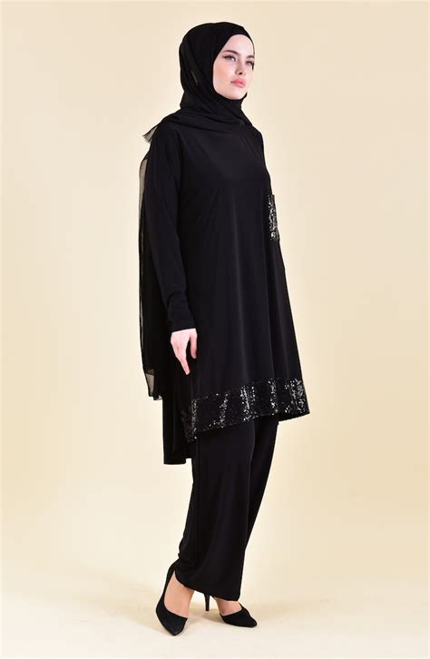 Sequined Sandy Suit 19461-09 Black 19461-09 | Sefamerve