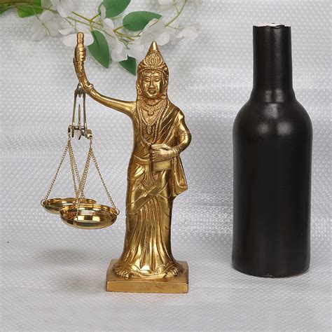 Buy ARTVARKO Brass Blind Folded Justice Lady Murti Andha Kanoon Statue ...