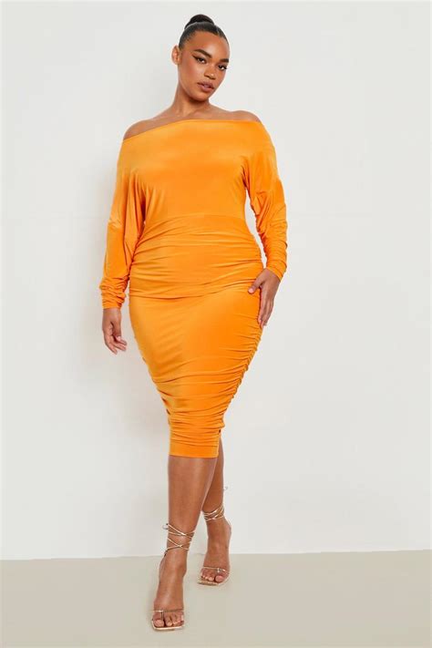 Plus Double Layer Off The Shoulder Midi Dress | boohoo