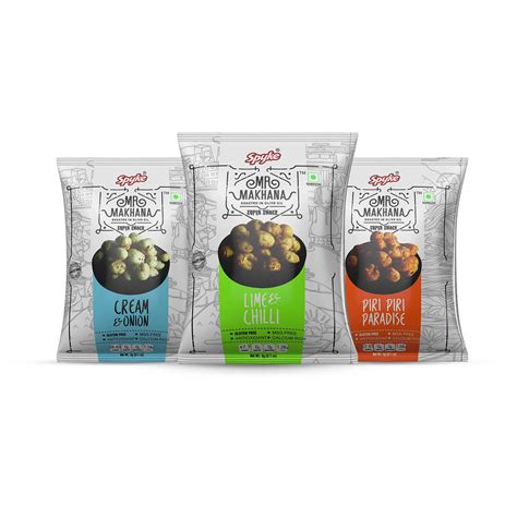 Mr. Makhana Roasted Makhana Multi Flavour Bundle Lime and Chilli, Cream ...