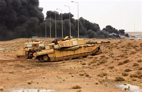 Two Challenger 2 tanks in hull down position, Operation Iraq Freedom ...
