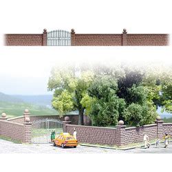 Busch - Muro de pared con puerta de hierro forjado, Fácil de cortar y ...