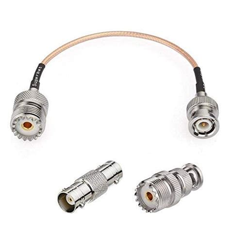 RF SIGNAL RF coaxial BNC Male to UHF Female SO239 Connector Extension ...