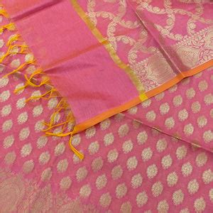 Baby Pink Golden Zari Resham Silk Banarasi Suit – Mohsin Textiles