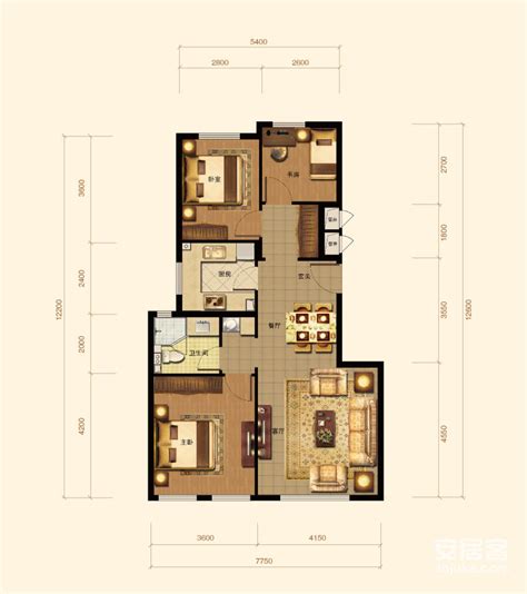 20.6万100㎡美式三房装修100平方小三居美式风格-红星美凯龙家装效果图
