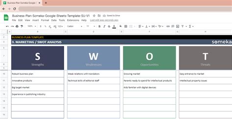 Google Sheets Business Plan Template 的图像结果