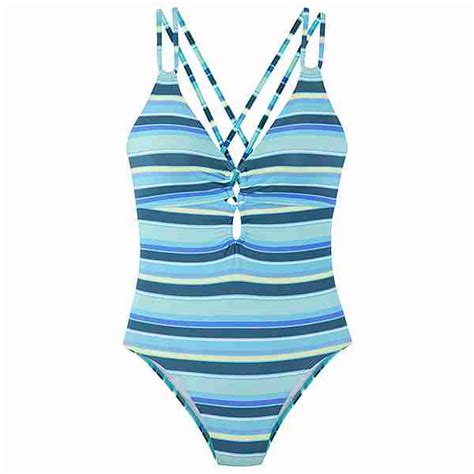 S.OLIVER Badeanzug Badeanzug Damen türkis geringelt im Online Shop von ...