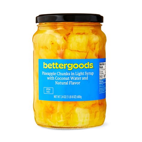 bettergoods Pineapple Chunks in Coconut Water 24 oz in Light Syrup with ...