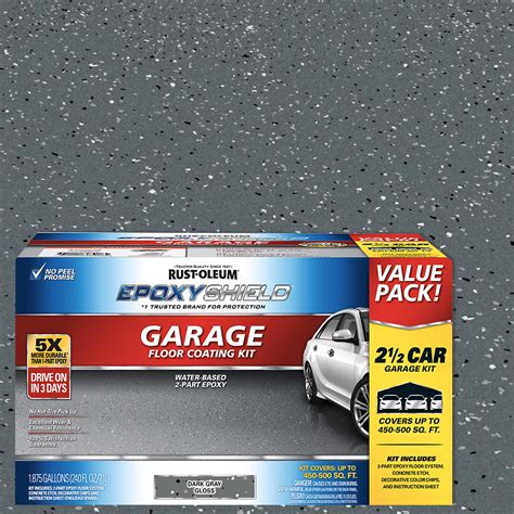 Dark Gray, Rust-Oleum EpoxyShield Water-Based Epoxy Garage Floor ...